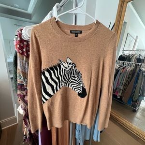 Zebra banana republic tan sweater